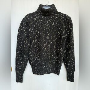 Ann Taylor Black and Gold Turtleneck Sweater NWT